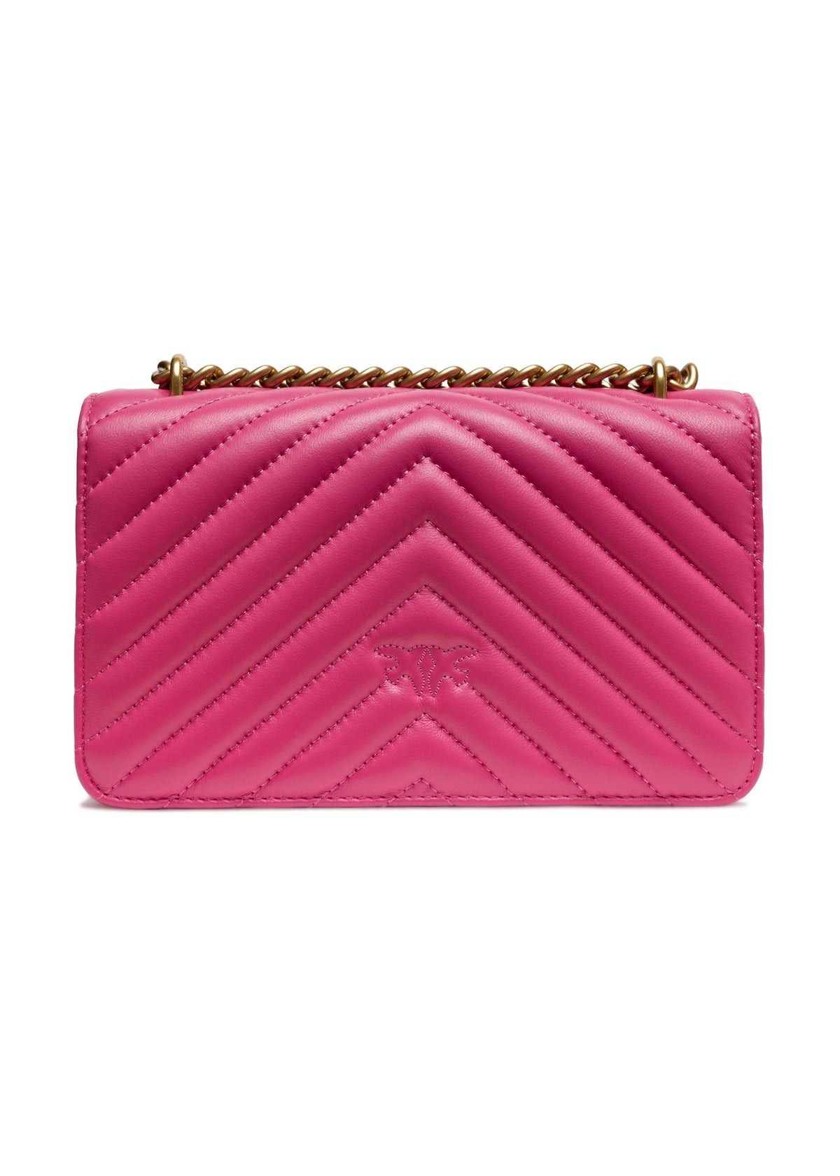 PINKO Borsa a Spalla Mini Love One in Pelle Rosa