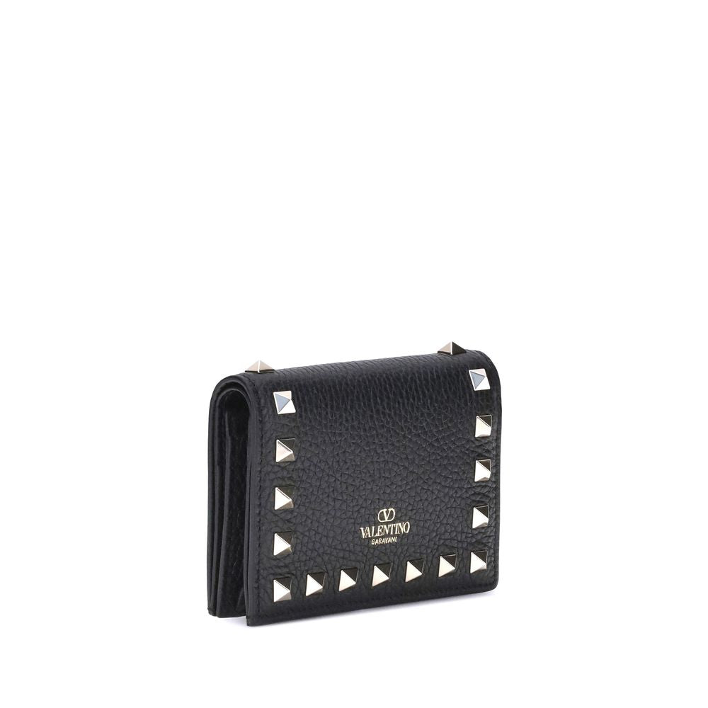 Portefeuille Valentino Garavani en Cuir de Veau Noir Bos Taurus