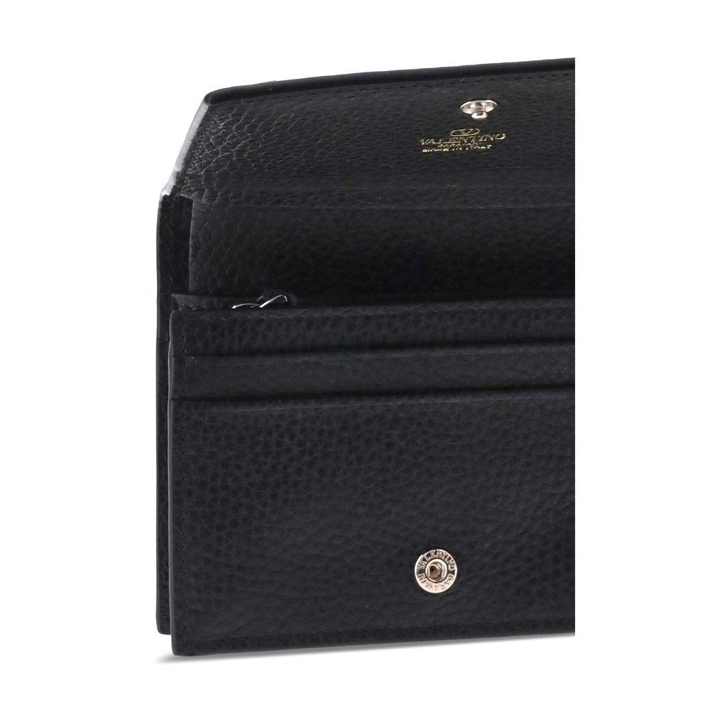 Portefeuille Valentino Garavani en Cuir de Veau Noir Bos Taurus
