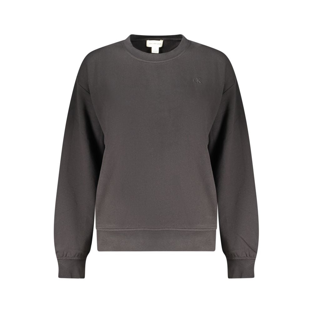 Felpa da donna in cotone nero Calvin Klein