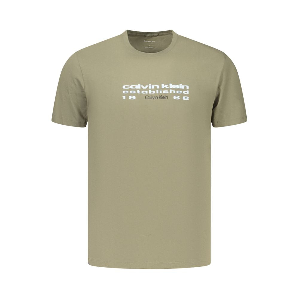 T-shirt da uomo Calvin Klein in cotone verde