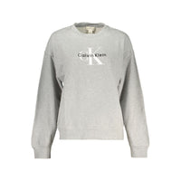 Felpa da donna in cotone grigio Calvin Klein