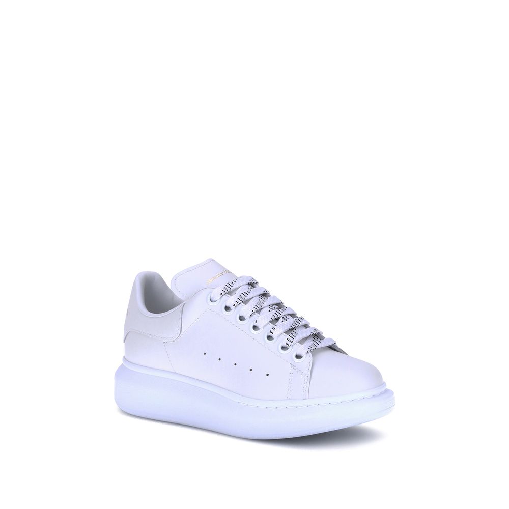 Baskets plateforme Alexander McQueen en cuir de veau blanc Bos Taurus