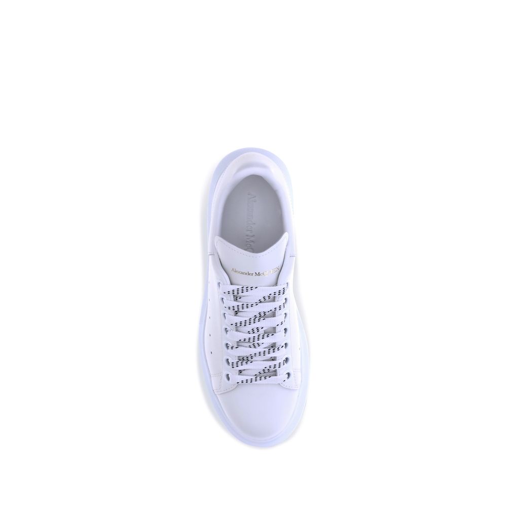 Baskets plateforme Alexander McQueen en cuir de veau blanc Bos Taurus