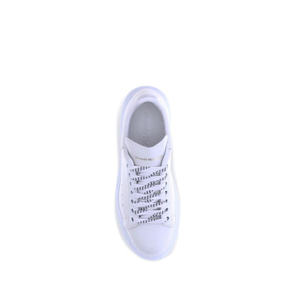 Baskets plateforme Alexander McQueen en cuir de veau blanc Bos Taurus