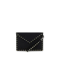 Valentino Garavani Pochette en cuir de veau noir Bos Taurus