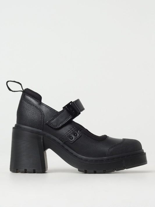 Scarpe con plateau in pelle nera Dr. Martens