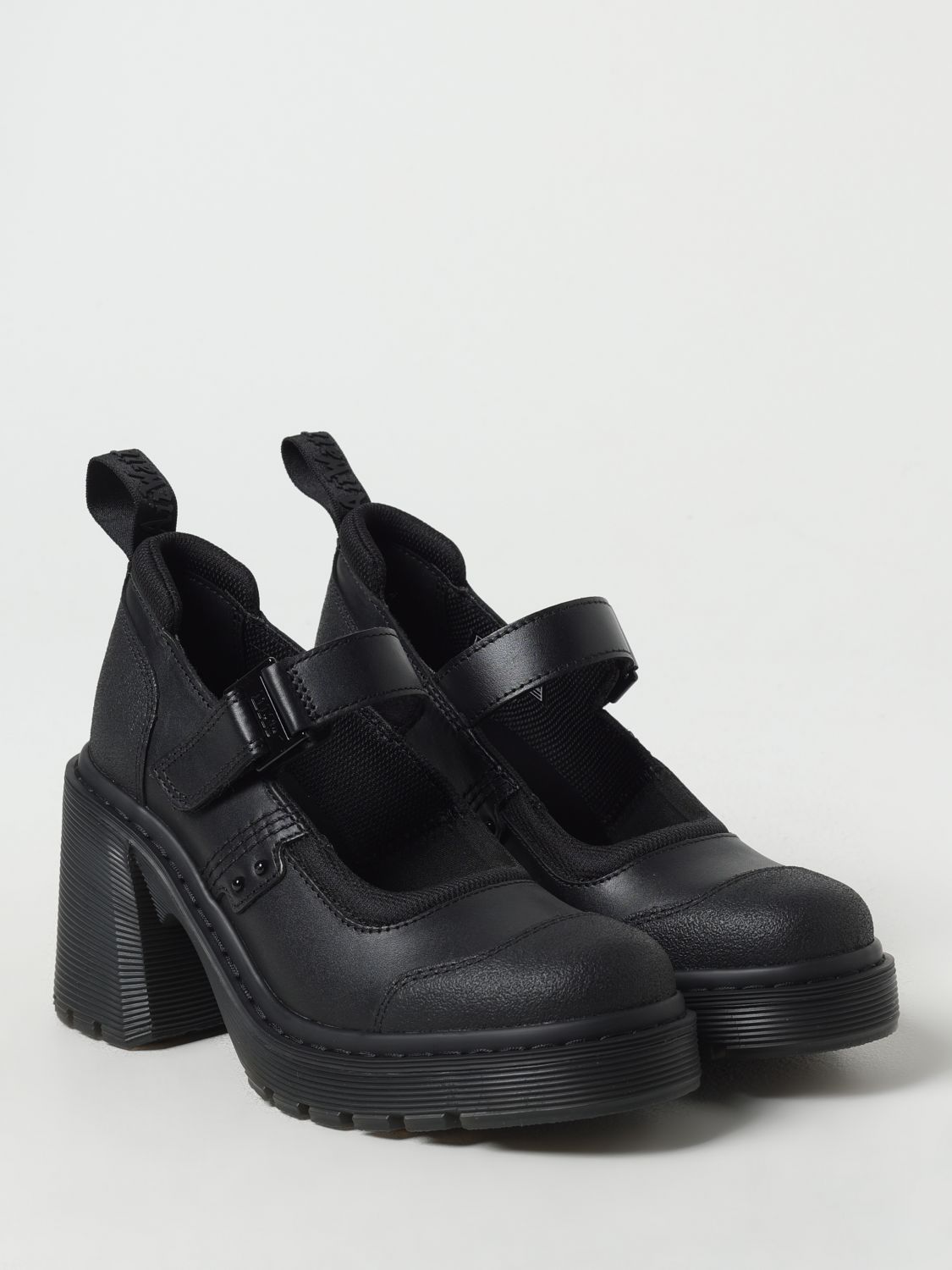 Escarpins à plateforme en cuir noir Dr. Martens