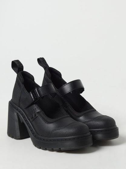 Scarpe con plateau in pelle nera Dr. Martens