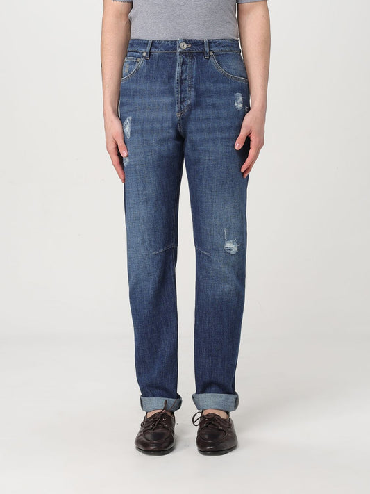 Jeans Brunello Cucinelli in Denim Blu a Gamba Dritta