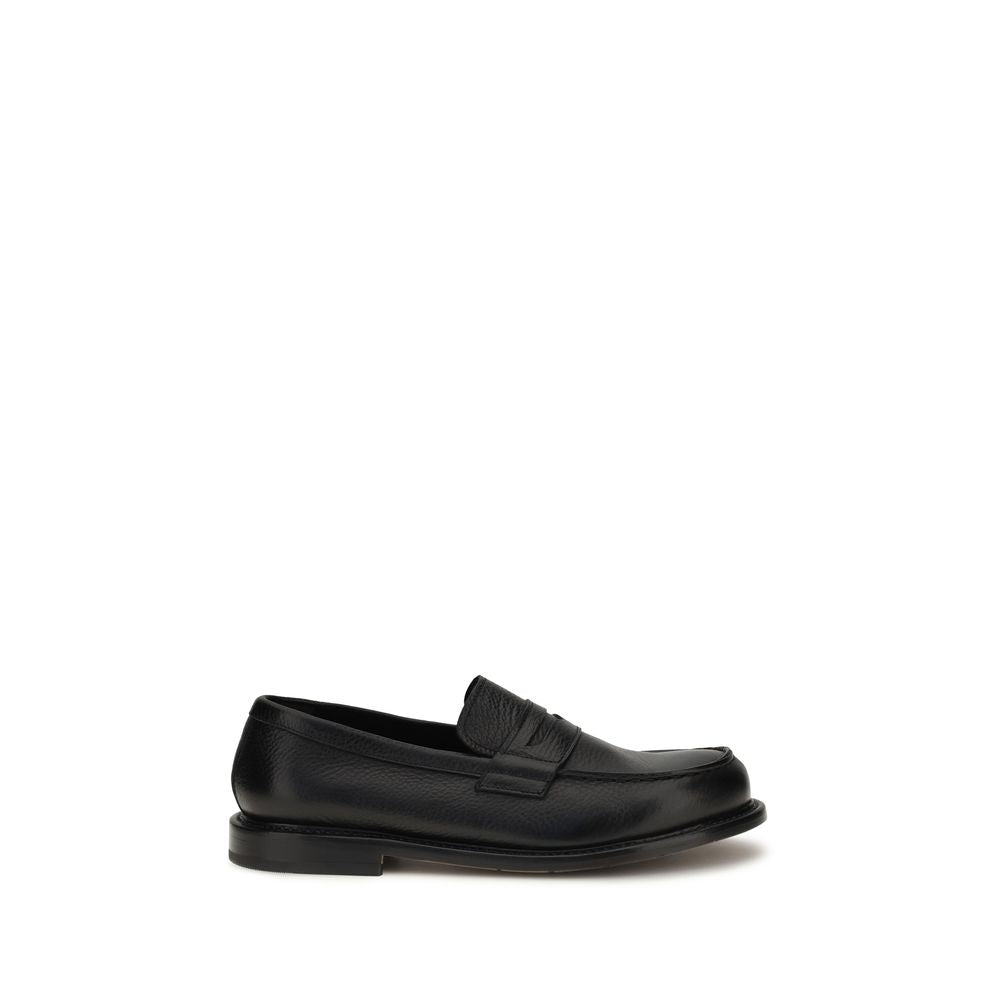 Mocassins à enfiler en cuir de veau noir Premiata
