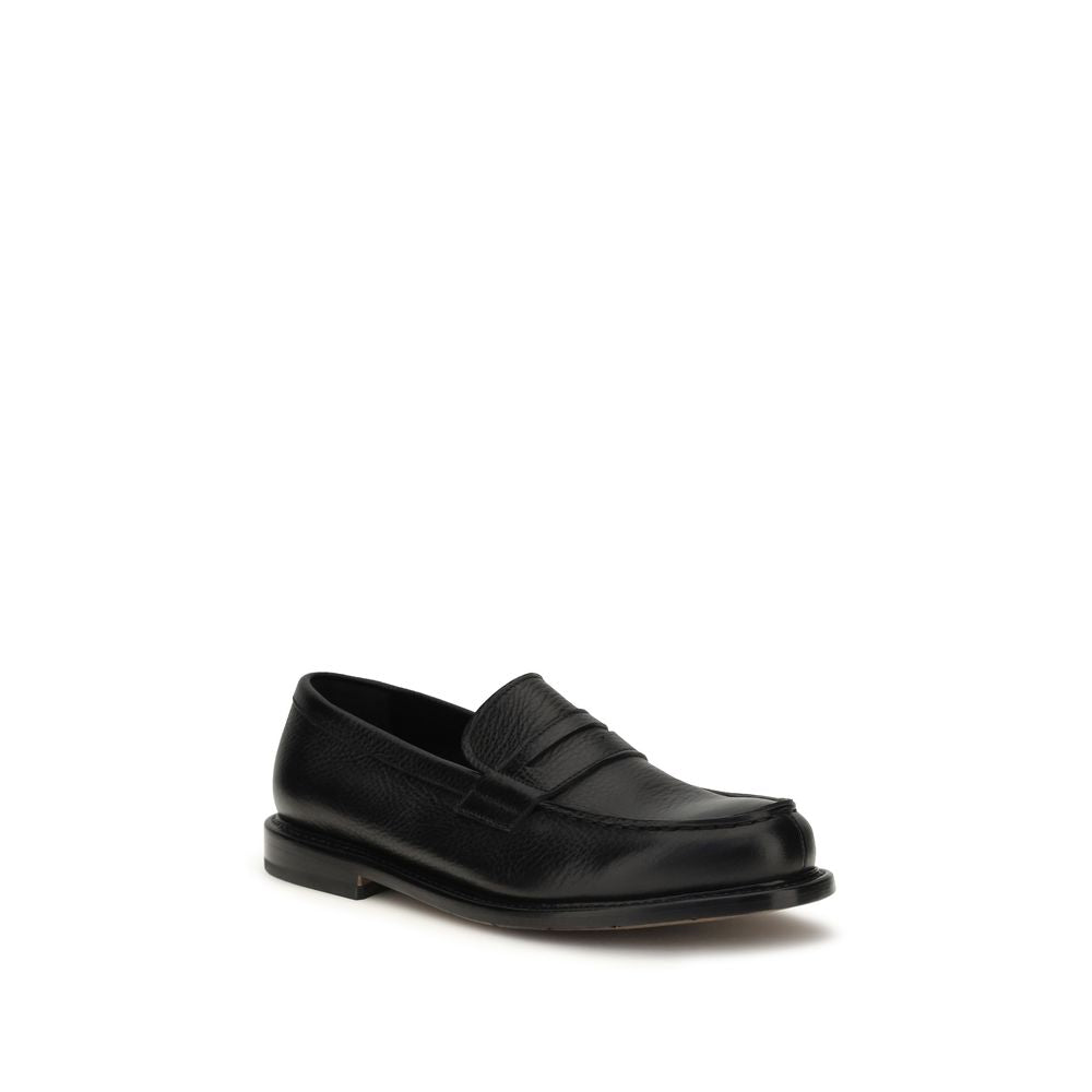 Mocassins à enfiler en cuir de veau noir Premiata