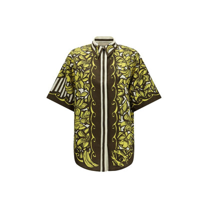 Chemise à manches courtes en chanvre multicolore Alemais