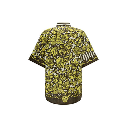 Chemise à manches courtes en chanvre multicolore Alemais