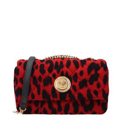 Borsa a spalla Versace in lana rossa