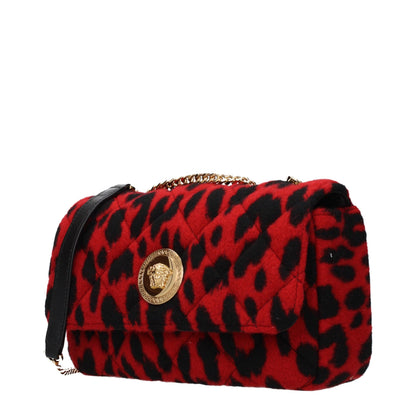 Borsa a spalla Versace in lana rossa