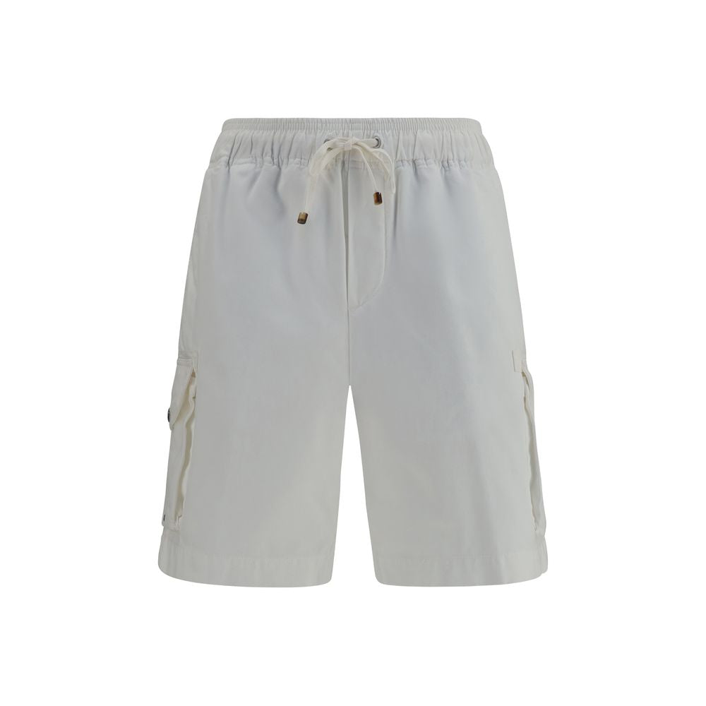 Brunello Cucinelli Pantaloncini Bermuda in Cotone Bianco