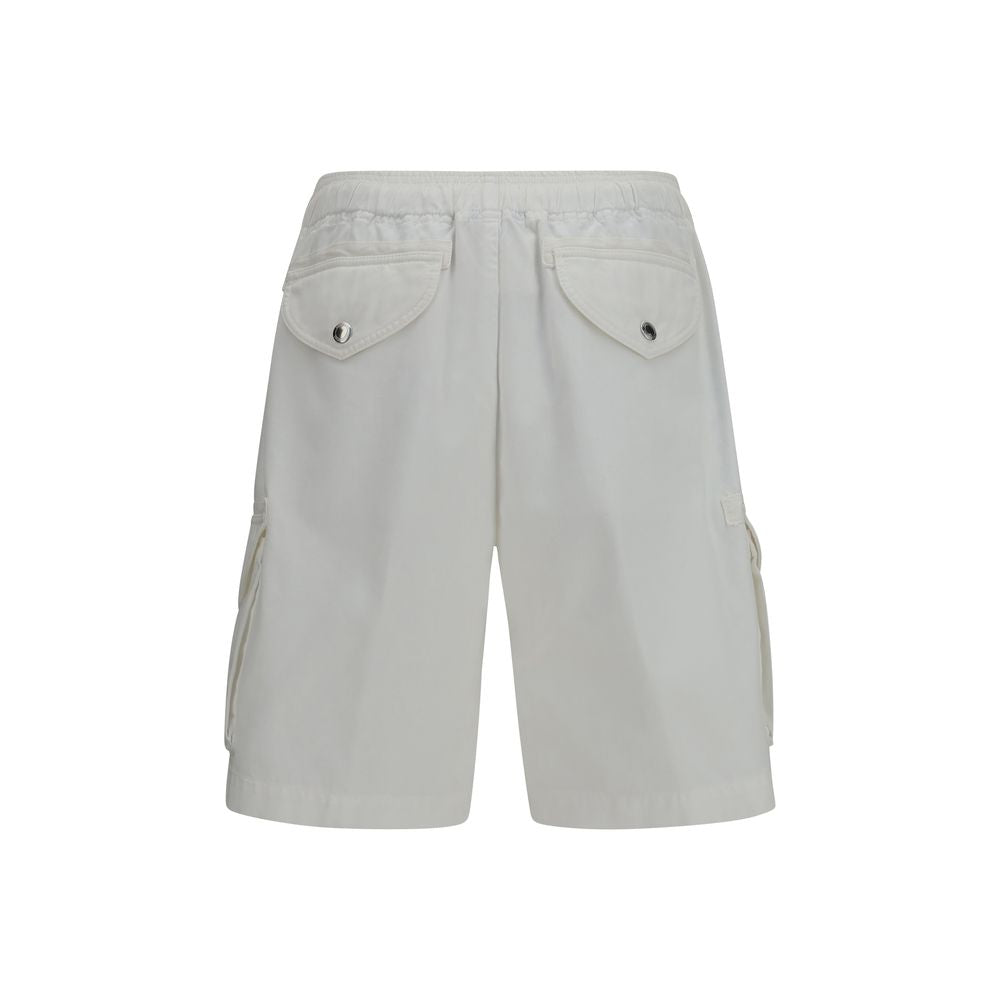 Brunello Cucinelli Pantaloncini Bermuda in Cotone Bianco