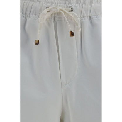Brunello Cucinelli Pantaloncini Bermuda in Cotone Bianco