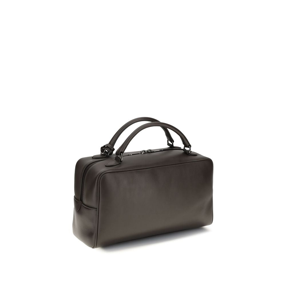 Brunello Cucinelli Borsa a Spalla in Pelle di Vitello Marrone Bos Taurus