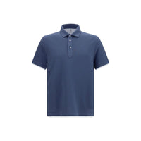 Polo Brunello Cucinelli in cotone blu