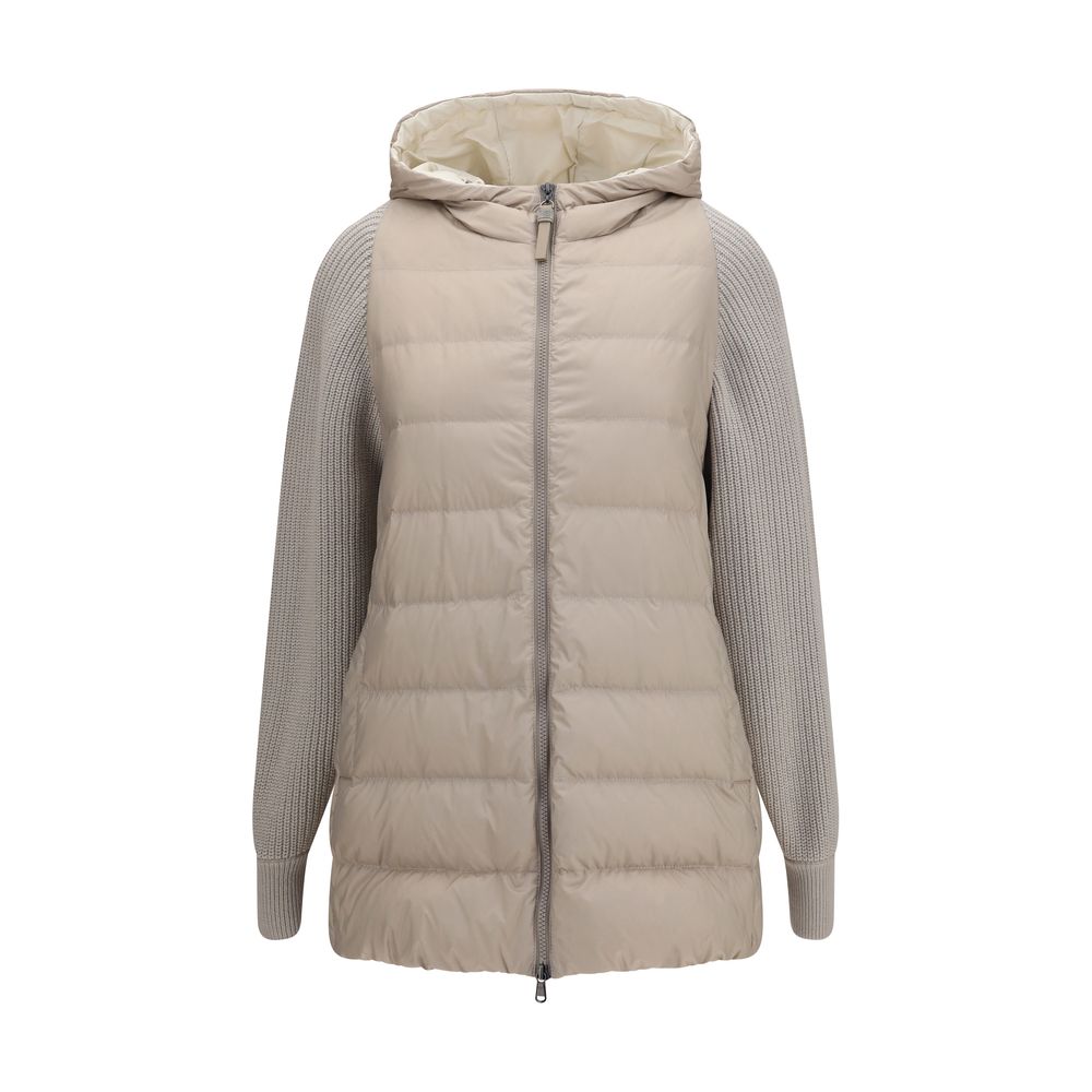 Giacca Lunga Brunello Cucinelli in Poliestere Grigio