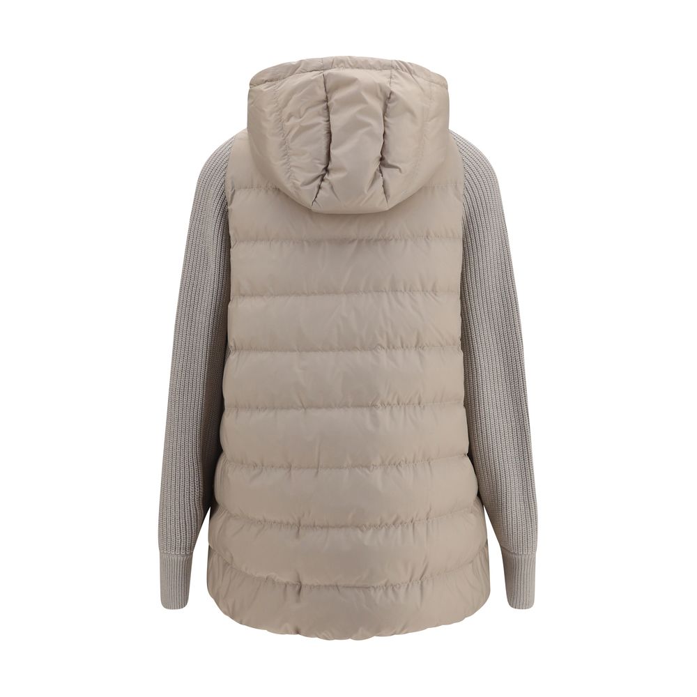 Giacca Lunga Brunello Cucinelli in Poliestere Grigio
