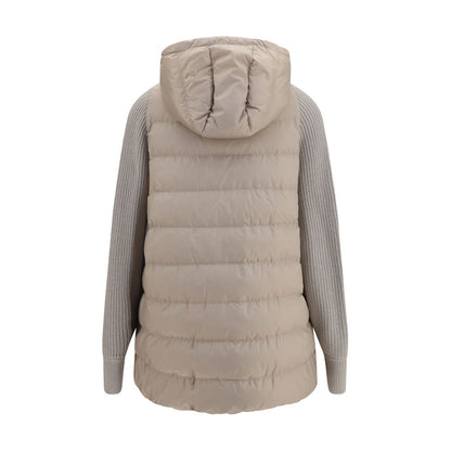 Giacca Lunga Brunello Cucinelli in Poliestere Grigio