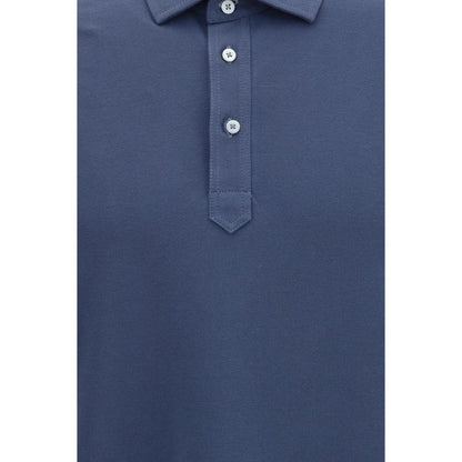 Polo Brunello Cucinelli in cotone blu