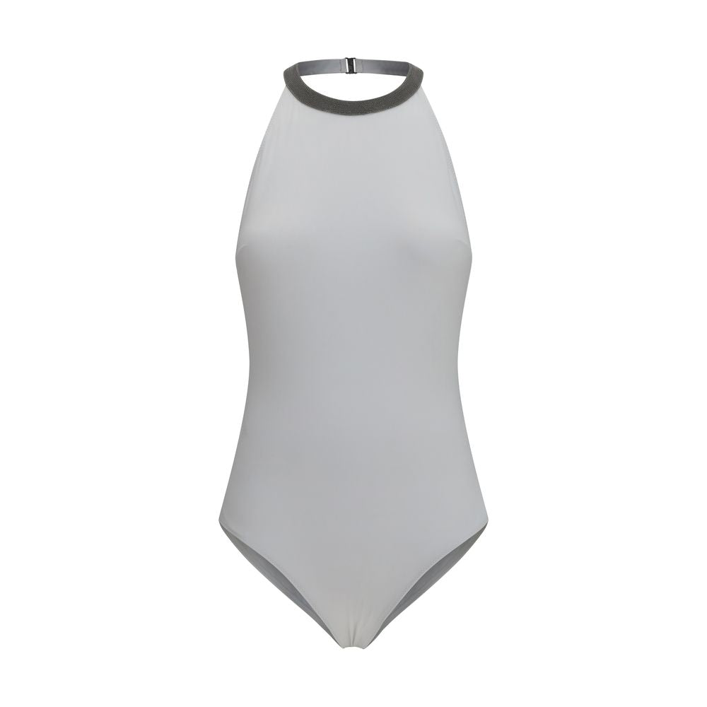 Costume da bagno intero Brunello Cucinelli in poliammide bianco