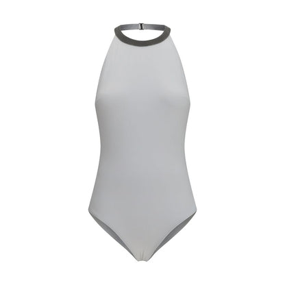 Costume da bagno intero Brunello Cucinelli in poliammide bianco