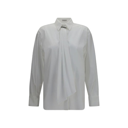 Camicia elegante bianca in cotone Brunello Cucinelli