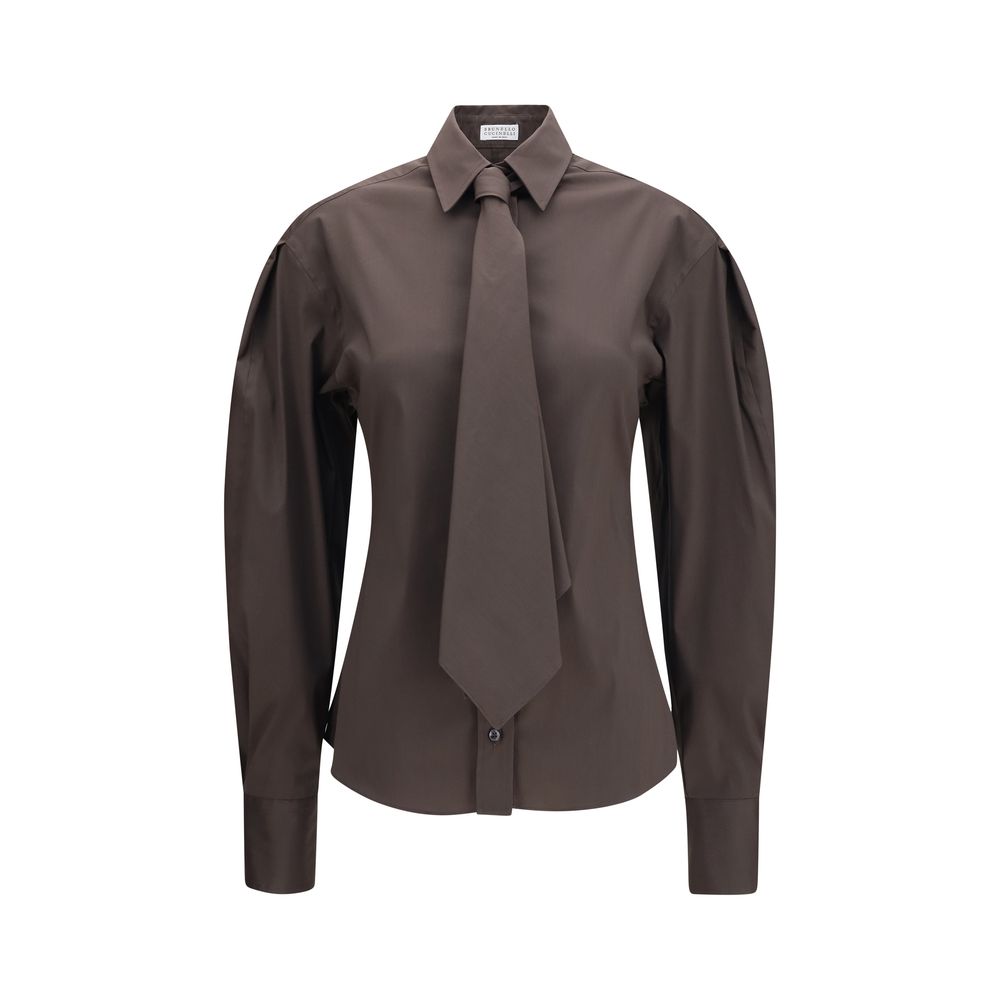 Chemise habillée Brunello Cucinelli en coton marron