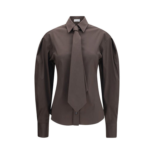 Camicia Brunello Cucinelli in cotone marrone