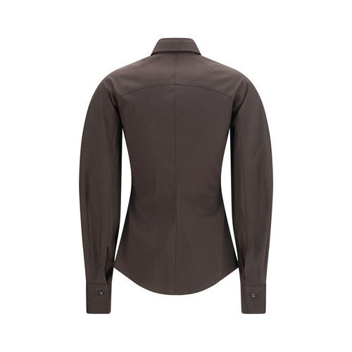 Brunello Cucinelli Braunes Baumwoll-Hemdblusenkleid