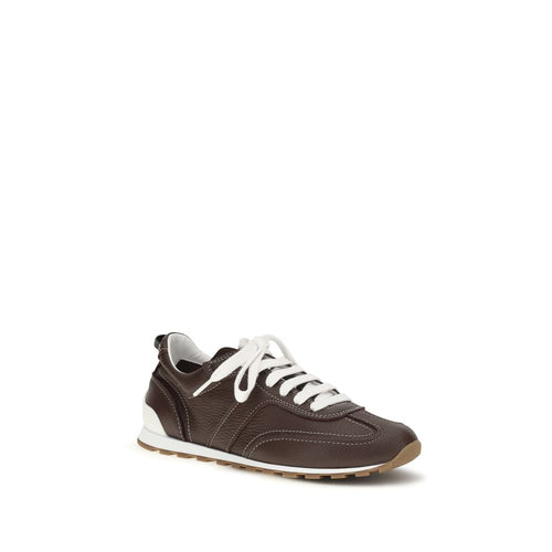Brunello Cucinelli Braune Sport-Sneaker aus Kalbsleder Bos Taurus