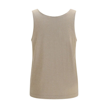 Brunello Cucinelli Top Senza Maniche in Cashmere Beige