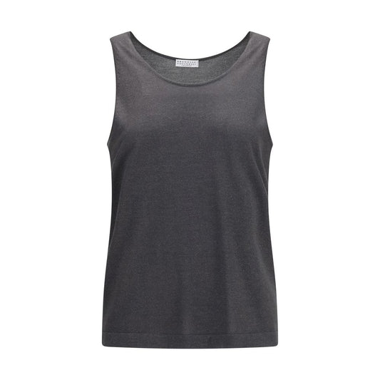 Canotte in cashmere grigio Brunello Cucinelli
