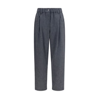 Brunello Cucinelli Pantaloni Casual Grigio in Lana Oves Aries