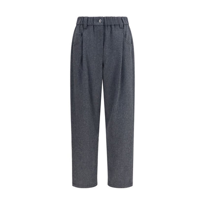 Brunello Cucinelli Pantaloni Casual Grigio in Lana Oves Aries