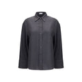 Brunello Cucinelli Camicia Elegante in Lana Grigia Oves Aries