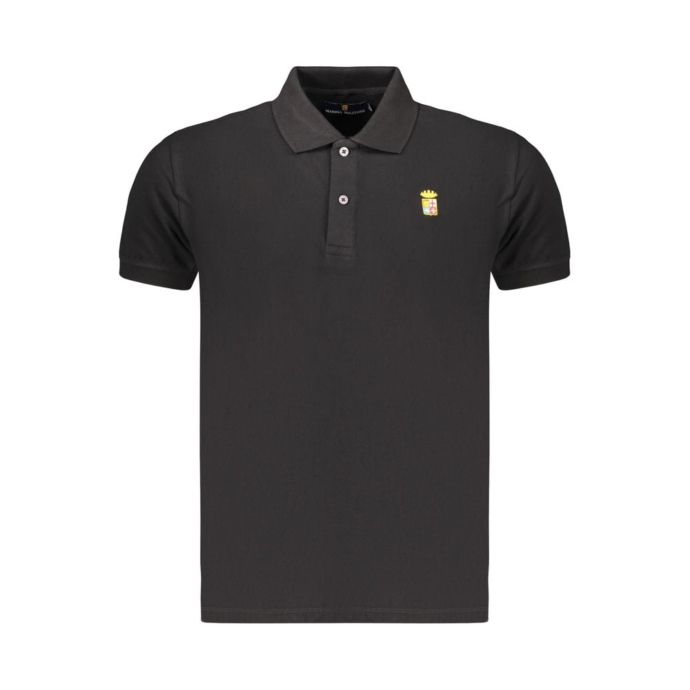 Polo da uomo Marina Militare in cotone nero