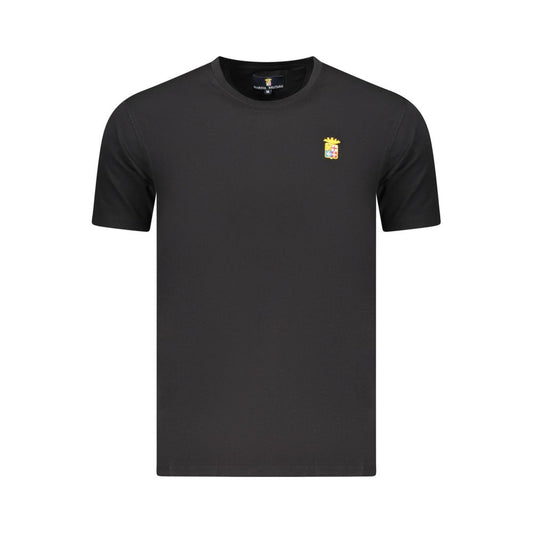T-shirt da uomo in cotone nera Marina Militare