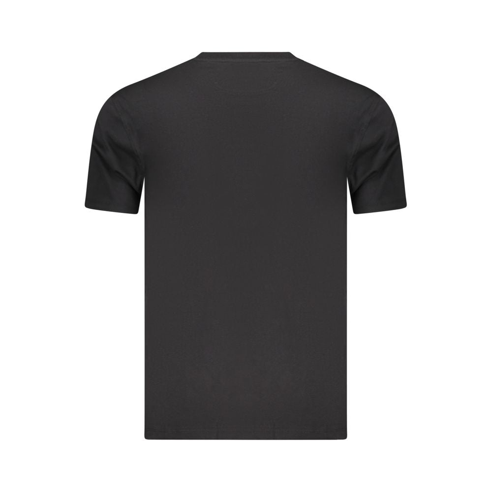 T-shirt da uomo in cotone nera Marina Militare