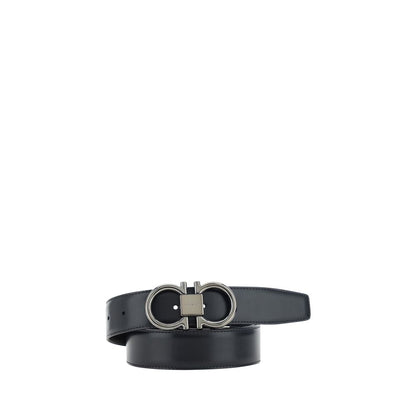 Cintura Regular Ferragamo Nera In Pelle Di Vitello Bos Taurus