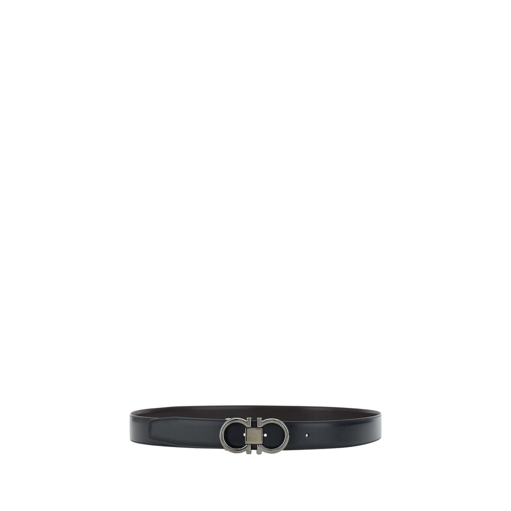 Cintura Regular Ferragamo Nera In Pelle Di Vitello Bos Taurus