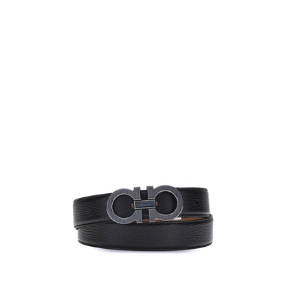 Ceinture Ferragamo en cuir de veau noir Bos Taurus, taille standard