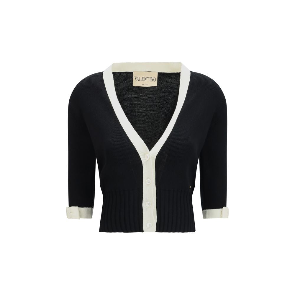 Cardigan en coton noir Valentino Garavani