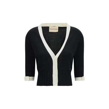 Cardigan en coton noir Valentino Garavani