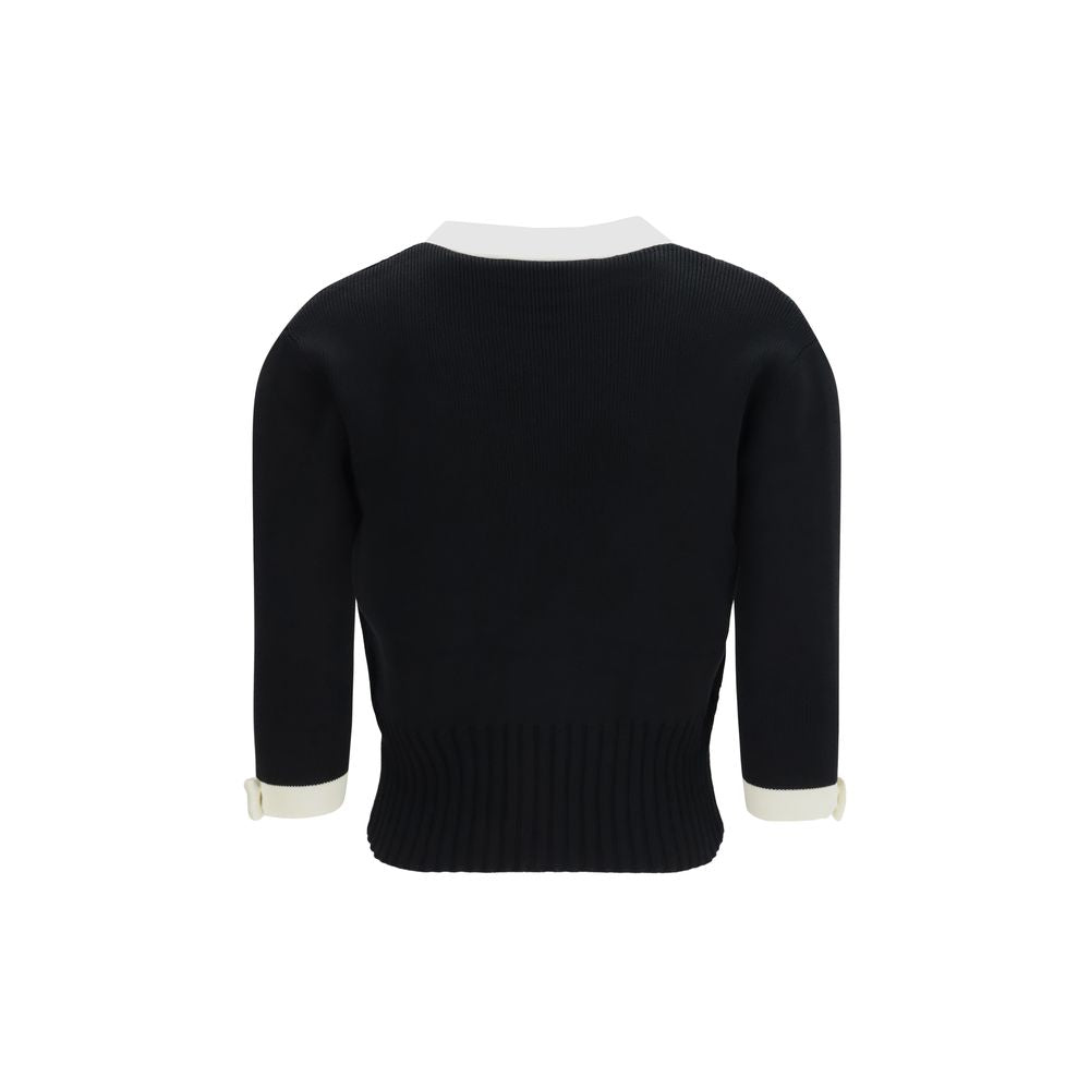 Cardigan en coton noir Valentino Garavani